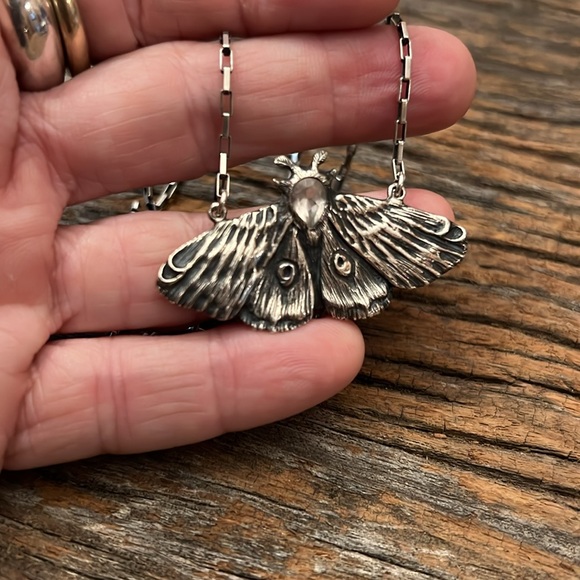 Bloodmilk Ghost Phantom Rose Quartz Planchette Moth Pendant Vintage BM Postcard - Picture 6 of 7